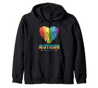 Neurodiverse Love Colorful Spectrum Puzzle Autism Advocacy Zip Hoodie