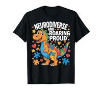 Neurodiverse Roaring Proud Autism Dinosaur ABA Therapy T-Shirt