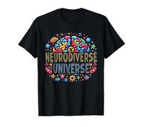 Neurodiverse Universe Autism Awareness Sensory Processing T-Shirt, Men, Black, X-Large