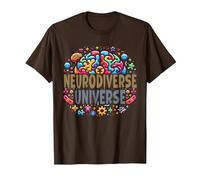 Neurodiverse Universe Autism Awareness Sensory Processing T-Shirt, Men, Brown, X-Large