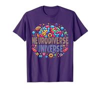 Neurodiverse Universe Autism Awareness Sensory Processing T-Shirt, Men, Purple, XX-Large