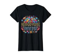 Neurodiverse Universe Autism Awareness Sensory Processing T-Shirt, Women, Black, Medium