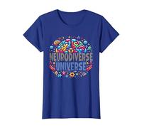 Neurodiverse Universe Autism Awareness Sensory Processing T-Shirt, Women, Royal Blue, XX-Large