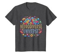 Neurodiverse Universe Autism Awareness Sensory Processing T-Shirt, Youth, Dark Heather Grey, 2T