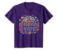 Neurodiverse Universe Autism Awareness Sensory Processing T-Shirt, Youth, Purple, Small