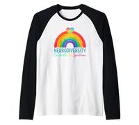 Neurodiversity Autism Spectrum ASD ADHD Rainbow Raglan Baseball Tee