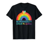 Neurodiversity Autism Spectrum ASD ADHD Rainbow Value Graphic T-Shirt, Men, Black, M