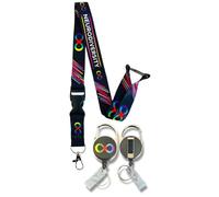 Neurodiversity Awareness Lanyard with Detachable Clip & Matching Neurodiversity Badge Reel with Belt Clip (Black)