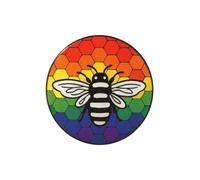 Neurodiversity Bee Enamel Pin Badge - Rainbow Honeycomb Neurodivergent Pride Lapel Pin for Jacket, Backpack, Lanyard and Bag