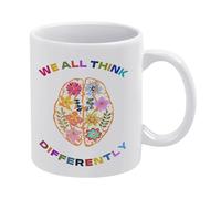 Neurodiversity Digital,We All Think Differently Print,Brain Art,Funny Coffee Mug,A Cup for Oneself,A Happy Cup for Children,The Best Gift for Colleagues,Parents,And Grandparents,110z Men And Women