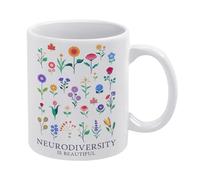 Neurodiversity Flower Market Print,Brain Art,Flower Therapy Mug,Funny Coffee Mug,A Cup for Oneself,A Happy Cup for Children,The Best Gift for Colleagues,Parents,And Grandparents,110z Men And Women
