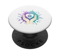 Neurodiversity Heart Brain Mental Health Hands PopSockets Adhesive PopGrip