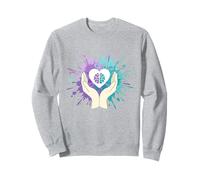 Neurodiversity Heart Brain Mental Health Hands Sweatshirt