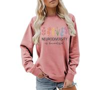 Neurodiversity Is Beautiful Autism Awareness Jumpers for Women Wildflower Graphic ADHD Sweatshirt Women Crewneck Pullover Tops