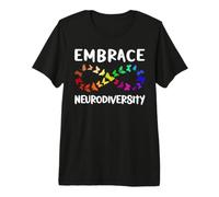 Neurodiversity Rainbow Infinity Butterfly ADHD Autism Premium T-Shirt