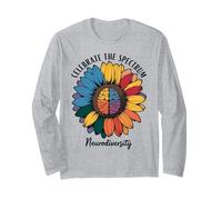 Neurodiversity Sunflower Celebrate The Spectrum Long Sleeve T-Shirt