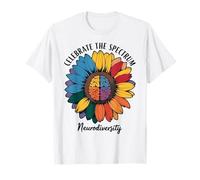 Neurodiversity Sunflower Celebrate The Spectrum T-Shirt