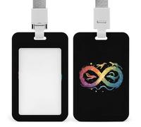 Neurodiversity Symbol Fashion ID Badge Holder Sliding Vertical Name Tag Card Protector with Lanyard