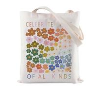 Neurodiversity Tote Bag Celebrate Minds of All Kinds Reusable Grocery Tote Bag Autism Awareness Gift ADHD Shoulder Bag (All Kinds Tote)