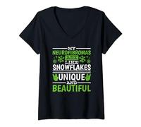 Neurofibromas Are Like Snowflakes, Neurofibromatosis Warrior V-Neck T-Shirt