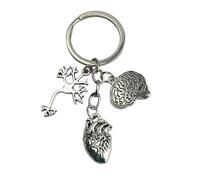 Neurologist Surgeon Keychain - Keyrings with Neuron Brain and Heart Operation with Metal and Zinc - Key Accessory for Surgeons, Students, Teachers, Laboratories… - Unisex Keychain for Men and Women,