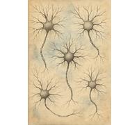 NeuroNotes: Scientific Plate Edition. Lined Hardcover Journal with Unique Black & White Watercolor Neurons on Every Page - 128 Pages, College Ruled (7mm, 6x9)
