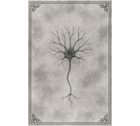 NeuroNotes: Vintage Gray Edition. Lined Hardcover Journal with Unique Black & White Watercolor Neurons on Every Page - 128 Pages, College Ruled (7mm, 6x9)