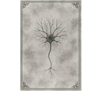 NeuroNotes: Vintage Gray Edition. Lined Paperback Journal with Unique Black & White Watercolor Neurons on Every Page - 128 Pages, College Ruled (7mm, 6x9)