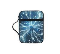 Neurons-Abstract Bible Cover Case with Handle, Water-Resistant Oxford Fabric Bible Bag Organizer with Zipper Pockets for Church