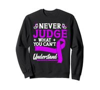 Neuropathy Purple Ribbon Never Judge Neuropathy Awareness Sweatshirt
