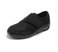 Neuropathy Shoes for Women, Adjustable Strap Wide, Extra Wide, Orthopedic Breathable Diabetic Shoes, Elderly Swollen Pain Relief(Black,7.5 UK)