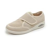 Neuropathy Shoes for Women,Adjustable Strap Wide,Extra Wide Shoes for Women, Orthopedic Breathable,Diabetic Shoes for Women,for Elderly Swollen Pain Relief(Beige,7.5 UK)