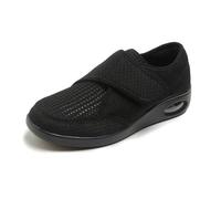 Neuropathy Shoes for Women,Adjustable Strap Wide,Extra Wide Shoes for Women, Orthopedic Breathable,Diabetic Shoes for Women,for Elderly Swollen Pain Relief(Black,6 UK)