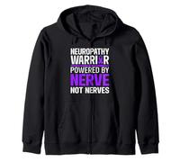 Neuropathy Warrior Powered By Nerve Not Nerves Quote Zip Hoodie