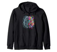 Neuroscience Brain Left and Right Thinking Creativity Logic Zip Hoodie