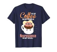 Neuroscience, Medical Technologist Neurological Anatomy T-Shirt, Men, Navy Blue, Large