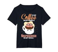 Neuroscience, Medical Technologist Neurological Anatomy T-Shirt, Women's Plus, Black, 4X