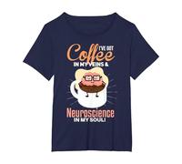 Neuroscience, Medical Technologist Neurological Anatomy T-Shirt, Women's Plus, Navy Blue, 6X