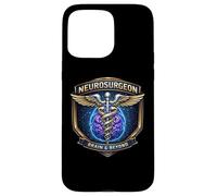 Neurosurgeon Brain And Beyond Caduceus Badge Surgery Doctor Case for iPhone 15 Pro Max