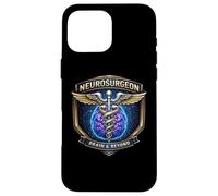 Neurosurgeon Brain And Beyond Caduceus Badge Surgery Doctor Case for iPhone 16 Pro Max