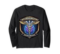 Neurosurgeon Brain and Beyond Caduceus Badge Surgery Doctor Long Sleeve T-Shirt