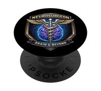 Neurosurgeon Brain And Beyond Caduceus Badge Surgery Doctor PopSockets Adhesive PopGrip