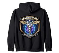 Neurosurgeon Brain And Beyond Caduceus Badge Surgery Doctor Zip Hoodie