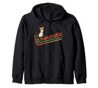Neurotic Pets Humor Dog Retro Style Zip Hoodie