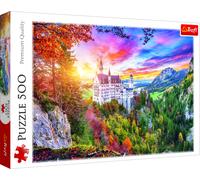 Trefl 37427 500 Elements Landscape, Forest, Bavaria, Modern DIY Puzzle, Creative Entertainment, Fun, for Adults and Children from 10 Years, View of Neuschwanstein Castle, Germany