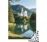 Neuschwanstein Castle 1000 Piece Jigsaw Puzzles for Adults The Castle Jigsaws Challenging Game Family Challenging Educational Challenge Home Decoration for Home Decoration Gifts 1000pcs (75x50cm)