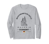 Neuschwanstein Castle Bavaria German Flag Germany Long Sleeve T-Shirt
