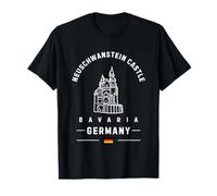 Neuschwanstein Castle Bavaria German Flag Germany T-Shirt