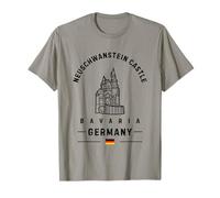 Neuschwanstein Castle Bavaria German Flag Germany T-Shirt