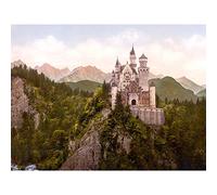 Neuschwanstein Castle Bavaria Germany Landscape Photo Premium Wall Art Canvas Print 18X24 Inch